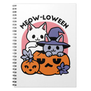 Meow-Loween - Cute Halloween Cat Design Notebook