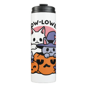 Meow-Loween - Cute Halloween Cat Design Thermal Tumbler