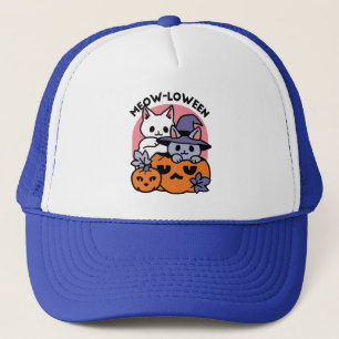 Meow-Loween - Cute Halloween Cat Design Trucker Hat