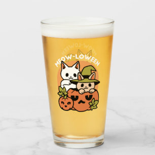 Meow-Loween - Festive Halloween Cat Design Glass