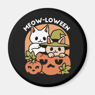 Meow-Loween - Festive Halloween Cat Design Magnet