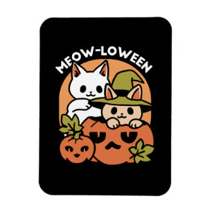 Meow-Loween - Festive Halloween Cat Design Magnet
