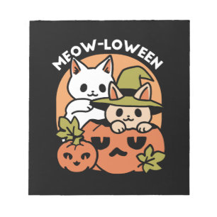 Meow-Loween - Festive Halloween Cat Design Notepad