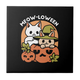 Meow-Loween - Festive Halloween Cat Design Tile