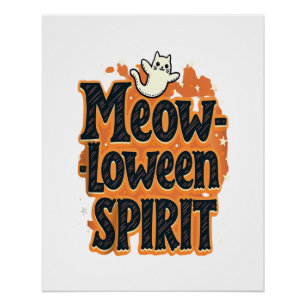 Meow-loween Spirit Cat Poster