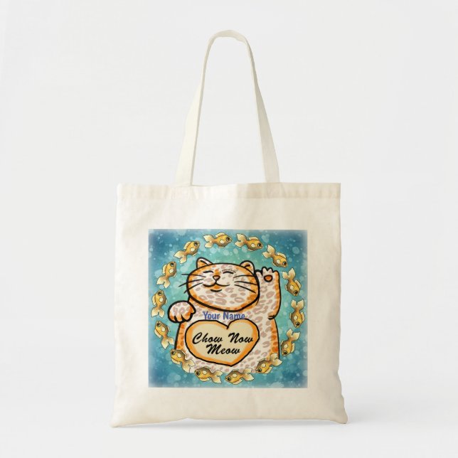 Meow Lucky Cat tote bag (Front)