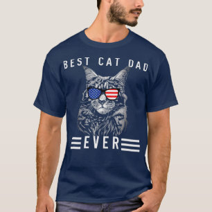 Meow Maine Coon Cat Best Cat Dad Ever Funny Cat Ma T-Shirt