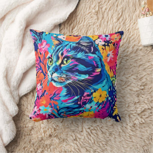 Meow Masterpieces: Optimal Cat Paint Art Cushion