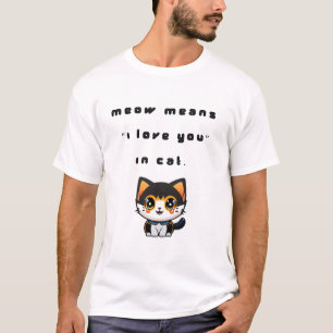 Meow means “I love you” in cat. T-Shirt