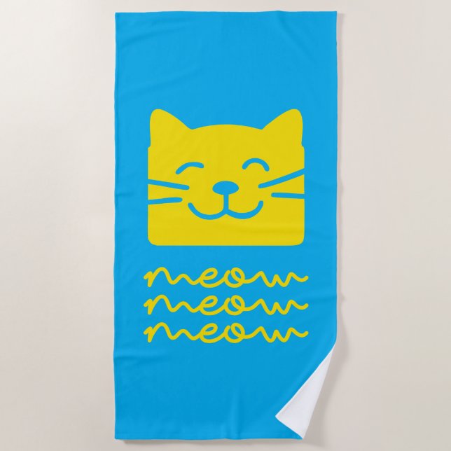 Meow Meow Beach Towel (Front)