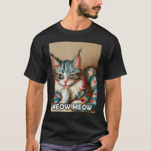 Meow Meow Cute Cat Kitty Kitten In Cat Style 3 T-Shirt