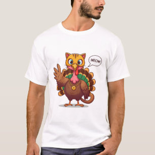 Meow Meow I'm A Cat Thanksgiving Turkey  T-Shirt