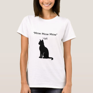 Meow Meow Meow – Cute Cat Quote Silhouette T-Shirt