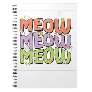 Meow Meow Meow – Playful Cat Text Design Notebook