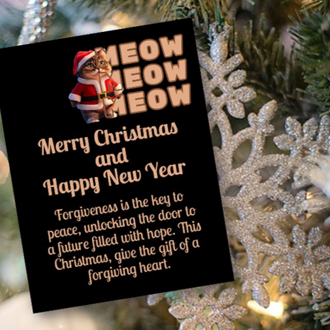 Meow Meow Meow Santa Cat Christmas Postcard (Creator Uploaded)