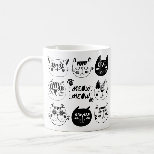Meow, Meow  Mug - Purrfect Gift for a Cat Lover (Left)