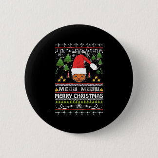 Meow Meow Ugly Christmas Sweater 6 Cm Round Badge