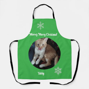 Meow Merry Christmas Photo Customize Apron