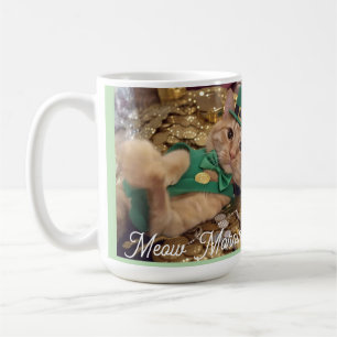 Meow Morning , photo,text, back text, Cat Photo Coffee Mug