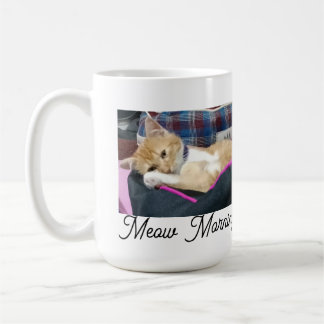 Meow Morning , photo,text, back text, replaceable  Coffee Mug