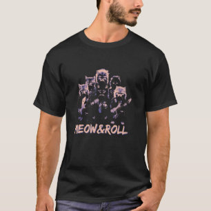 Meow 'n' Roll - Funny Rock 'n' Roll Music Pun Cat T-Shirt