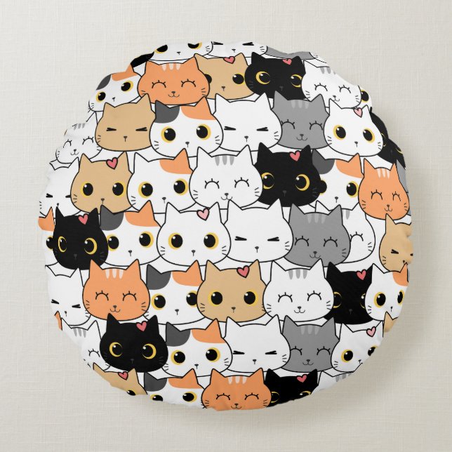 Meow Nation Round Cushion (Front)