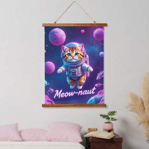 Meow-naut  hanging tapestry