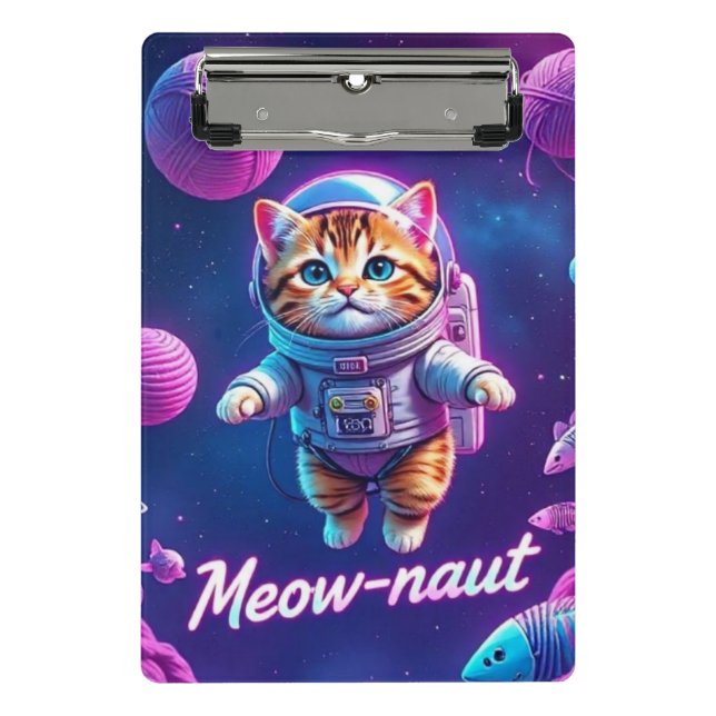 Meow-naut  mini clipboard (Front)