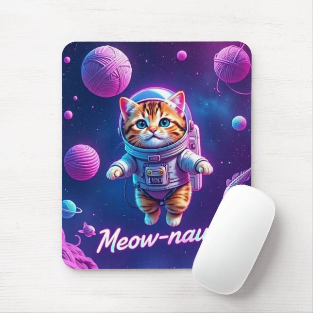 Meow-naut  mouse mat (With Mouse)