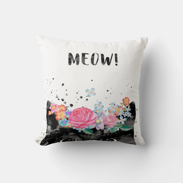 Meow Peeking Cat, Kitten Cat Lover Gift Idea Cushion (Front)