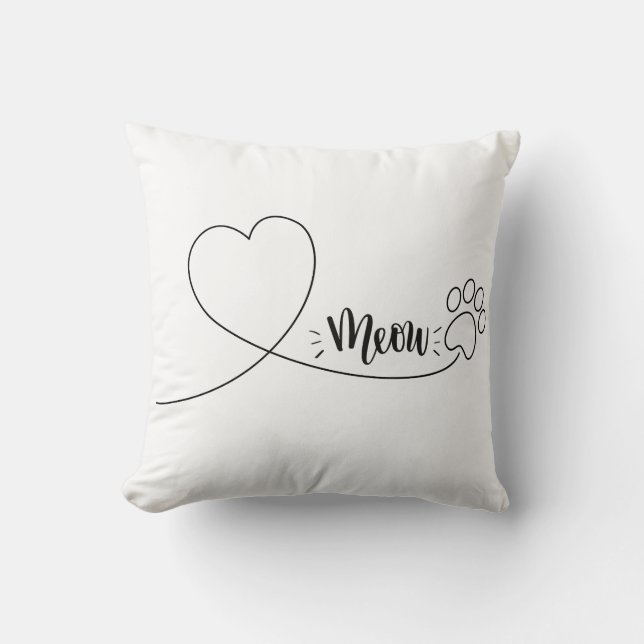 Meow , pillow for cat owners (Front)
