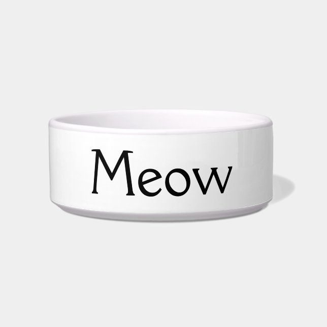 Meow Porcelain Feeding Bowl For Your Cat (Front)