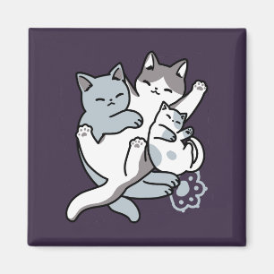 Meow Pounce Snuggle – Cute Sleeping Cats Magnet