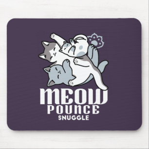 Meow Pounce Snuggle – Cute Sleeping Cats Mouse Mat