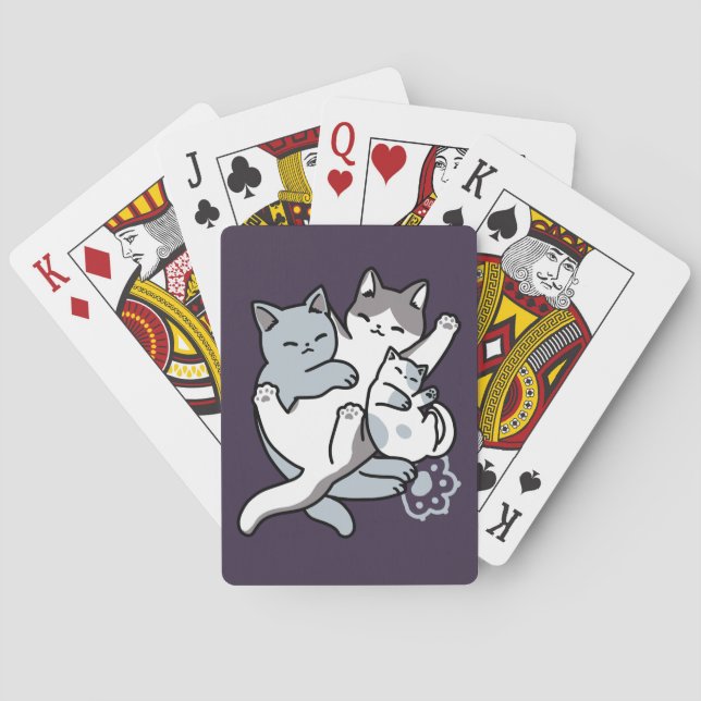 Meow Pounce Snuggle – Cute Sleeping Cats Playing Cards (Back)