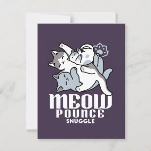 Meow Pounce Snuggle – Cute Sleeping Cats Postcard