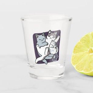 Meow Pounce Snuggle – Cute Sleeping Cats Shot Glass