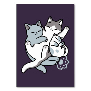 Meow Pounce Snuggle – Cute Sleeping Cats Table Number