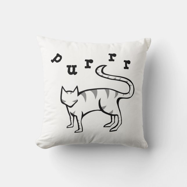 Meow & Purrr Kitty Pillow (Front)