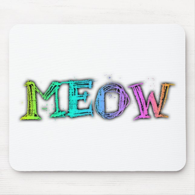 Meow Rainbow Mouse Mat (Front)