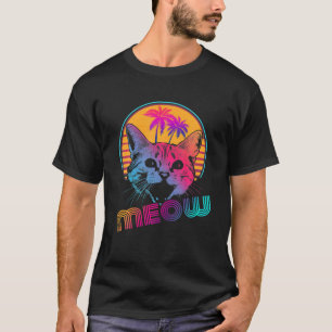 Meow Retro Cat Lover Vintage Funny Cat T-Shirt