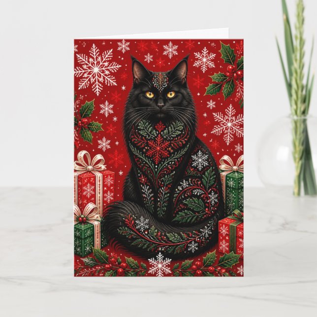 Meow-ry and Bright Christmas Card (Front)