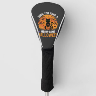 Meow-Some Halloween Black Cat Golf Head Cover