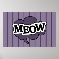Meow speech bubble in purple
