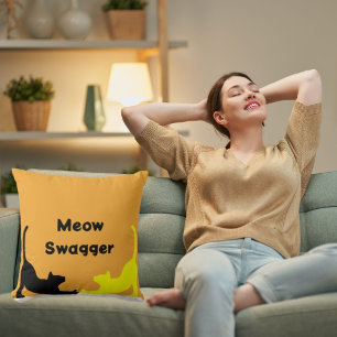Meow Swagger Animal Pet Cat Elegant Cute Cool Paw Cushion