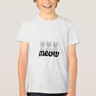Meow T-Shirt - Cute Cat Design Tri-Blend Shirt