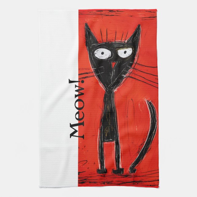 Meow Tea Towel (Vertical)