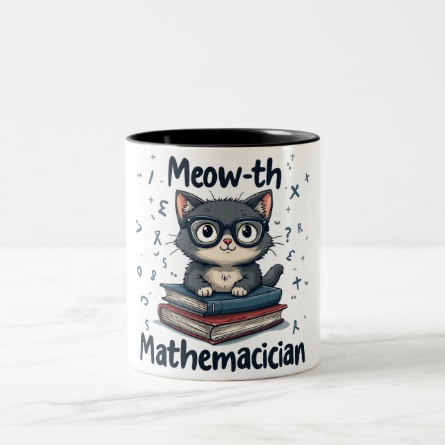 Meow-th Mathematician Two-Tone Coffee Mug (Center)