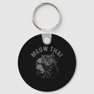 Meow Thai Funny Muay Thai Boxing Cat Martial Arts Key Ring