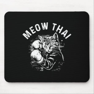 Meow Thai Funny Muay Thai Boxing Cat Martial Arts Mouse Mat